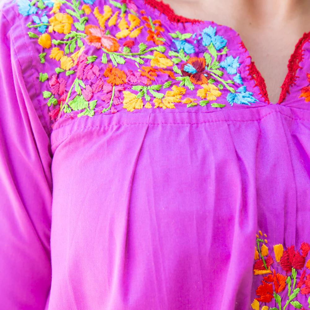 Camila Hand-Embroidered 3/4 Sleeve Blouse - Image 3