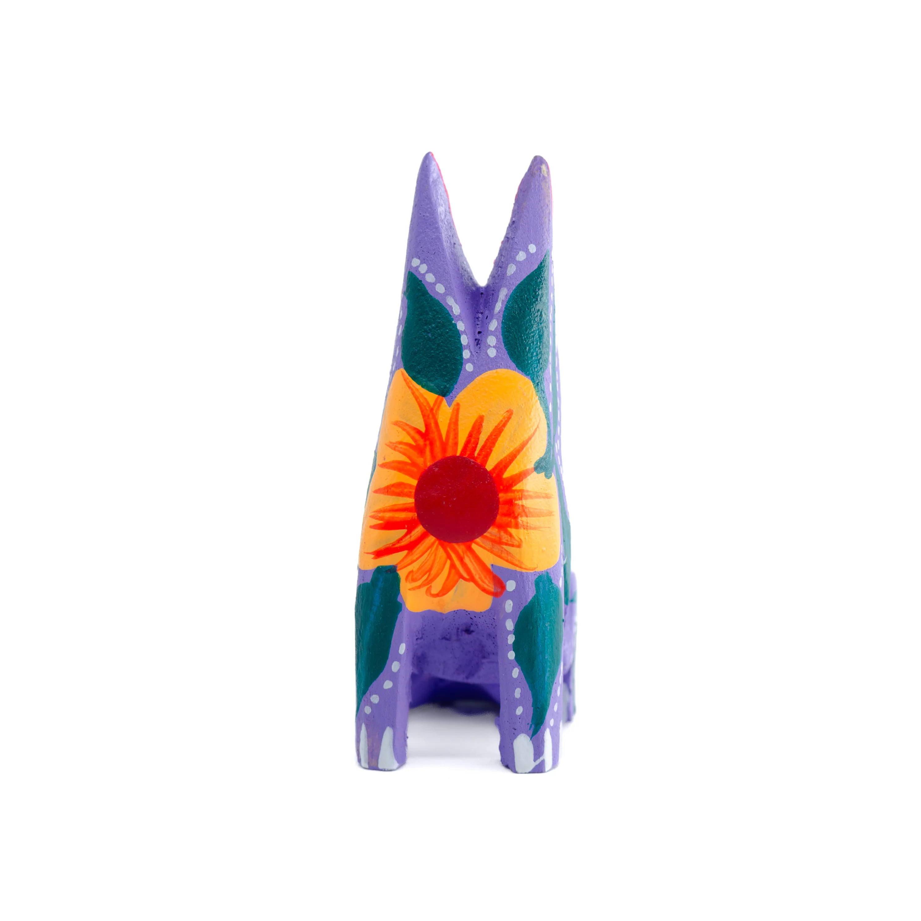 Hand Painted Head Turned Coyote Wooden Figurine - Image 7