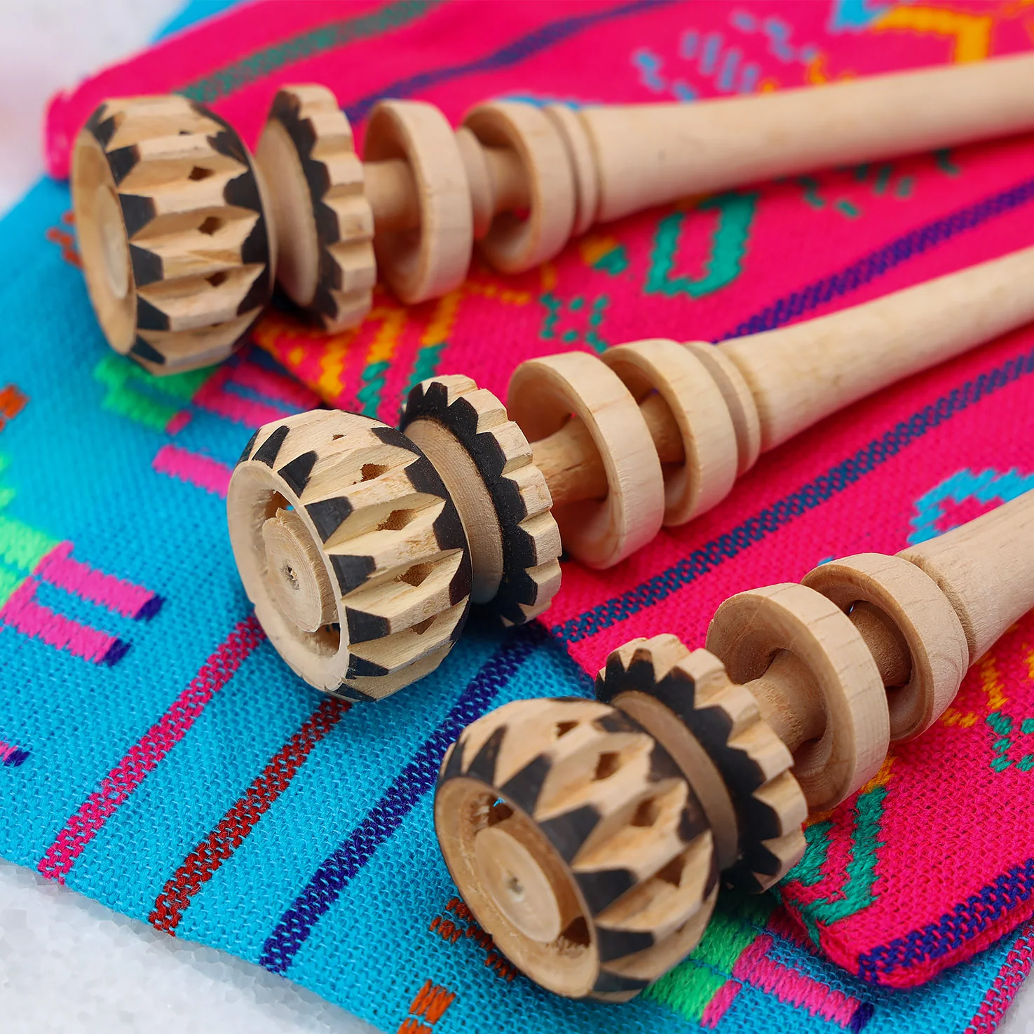 Small Natural Wooden Molinillo Whisk - Image 4
