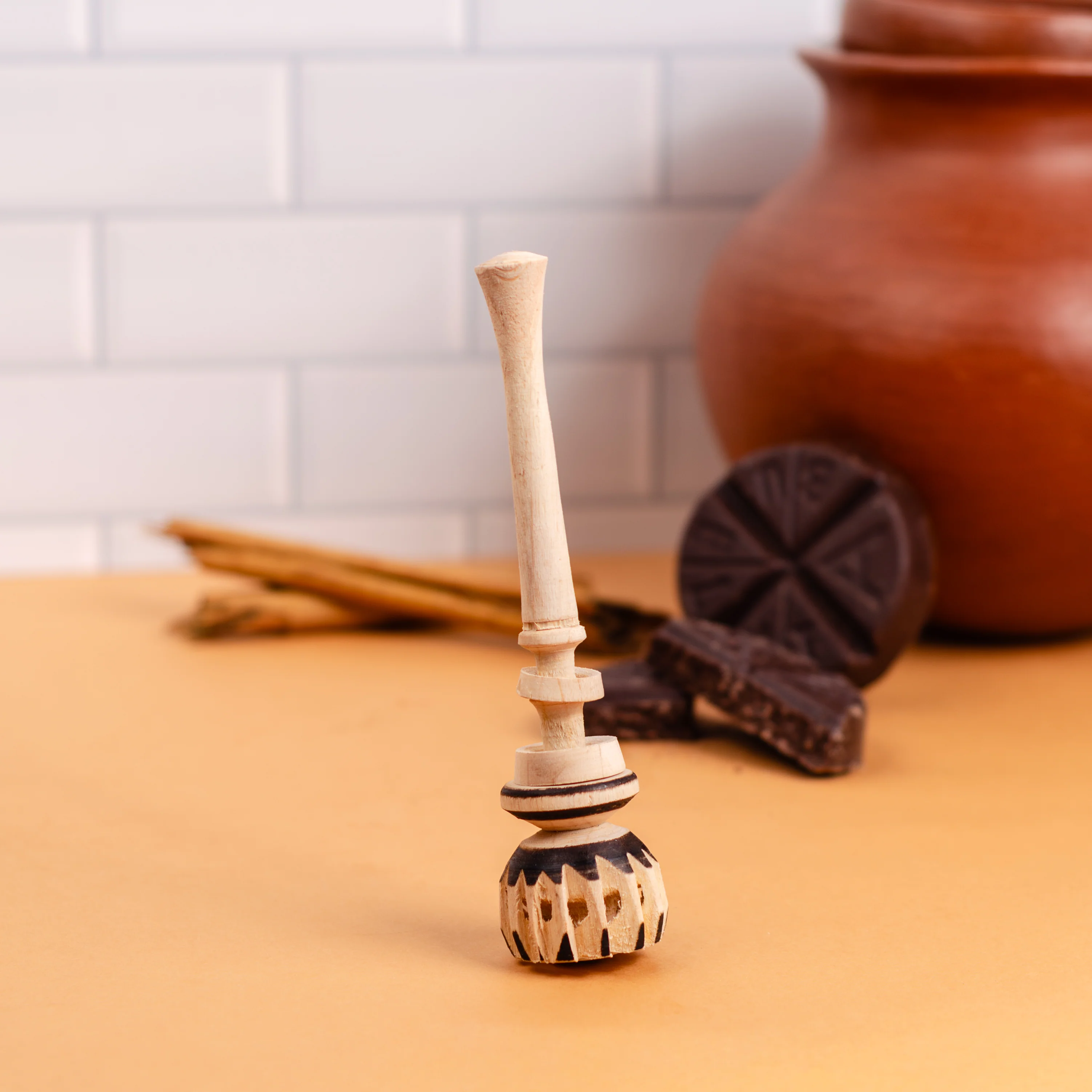 Small Natural Wooden Molinillo Whisk - Image 7